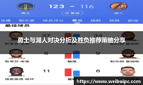 勇士与湖人对决分析及胜负推荐策略分享